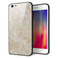 iPhone6 PLUS 強化ガラス＆TPUスマホケース ガラプリ【KM872 大理石パール】