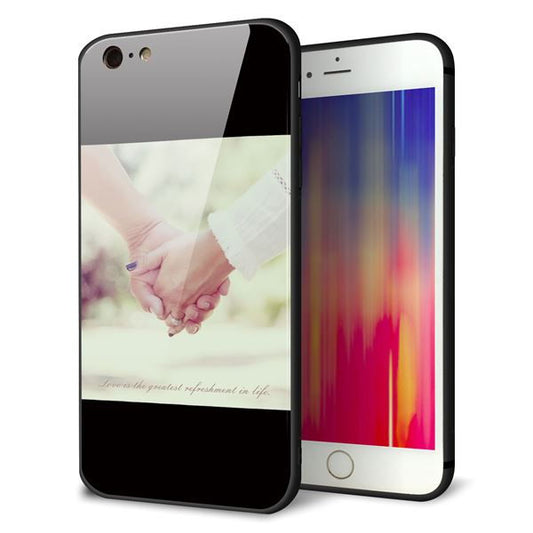 iPhone6 PLUS 強化ガラス＆TPUスマホケース ガラプリ【KM875 カップル】