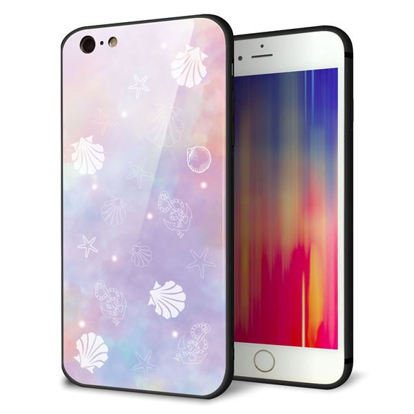iPhone6 PLUS 強化ガラス＆TPUスマホケース ガラプリ【KM883 シェル柄】