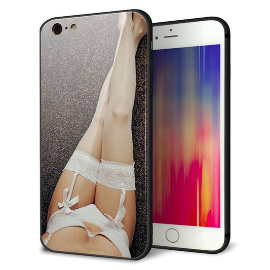 iPhone6 PLUS 強化ガラス＆TPUスマホケース ガラプリ【KM888 ストッキング】