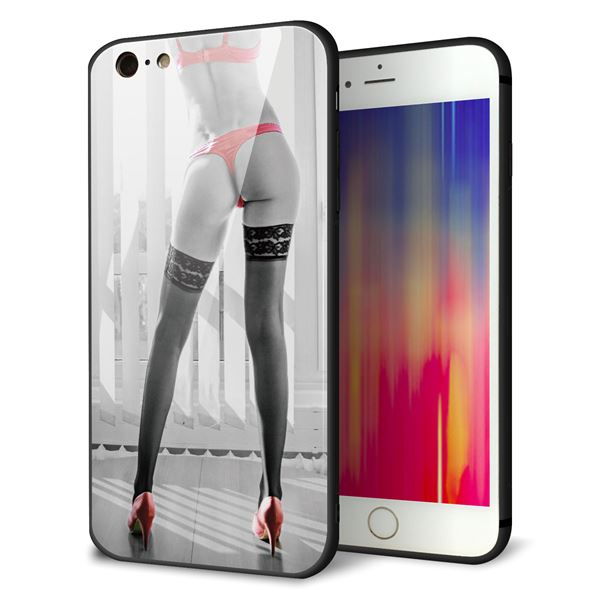 iPhone6 PLUS 強化ガラス＆TPUスマホケース ガラプリ【KM889 ハイヒール】