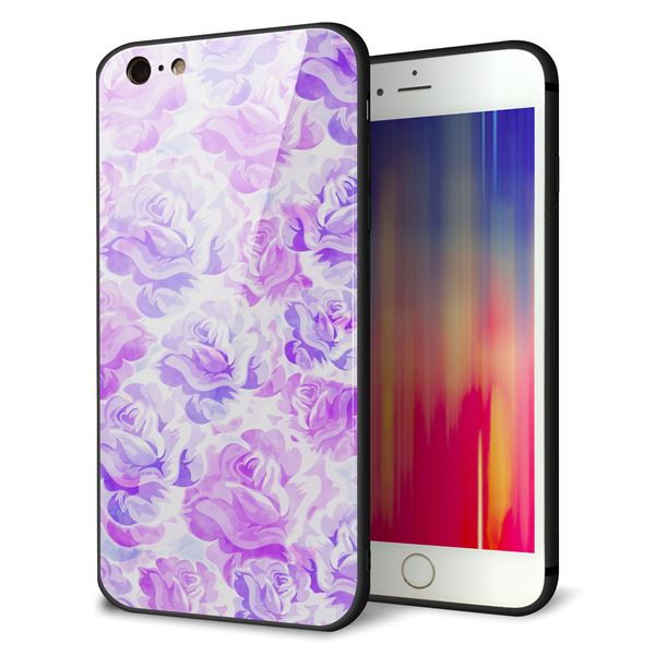 iPhone6 PLUS 強化ガラス＆TPUスマホケース ガラプリ【SC929 ローズ パープル】