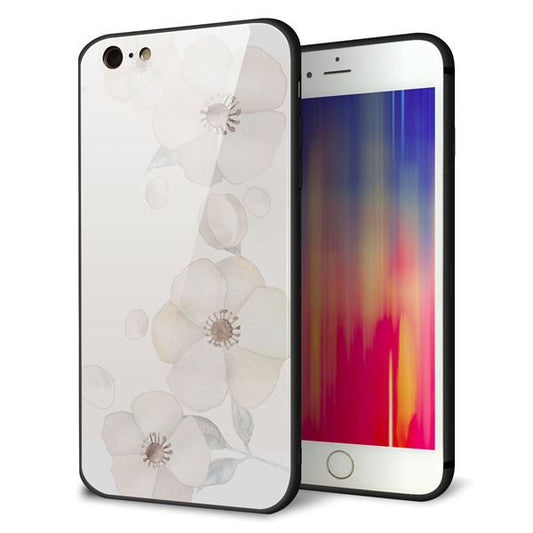 iPhone6 PLUS 強化ガラス＆TPUスマホケース ガラプリ【SC952 ドゥ・フルール（セピア）】