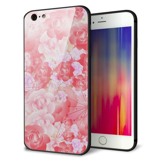 iPhone6 PLUS 強化ガラス＆TPUスマホケース ガラプリ【VA817 はんなり色の華】