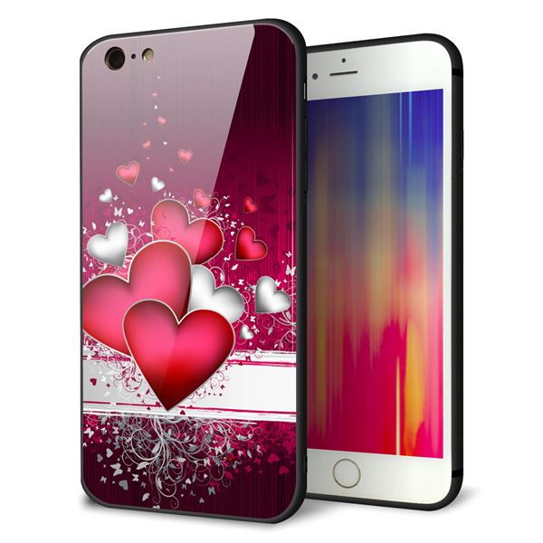 iPhone6 PLUS 強化ガラス＆TPUスマホケース ガラプリ【VA835 ハートの息吹】