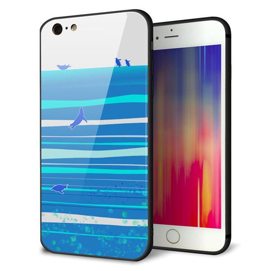 iPhone6 PLUS 強化ガラス＆TPUスマホケース ガラプリ【YB920 ペンギン01】