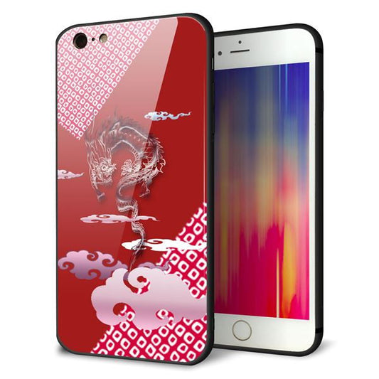 iPhone6 PLUS 強化ガラス＆TPUスマホケース ガラプリ【YC907 雲竜02】