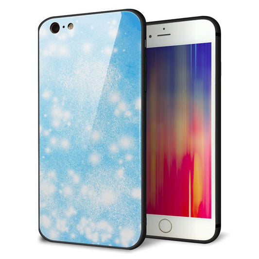 iPhone6 PLUS 強化ガラス＆TPUスマホケース ガラプリ【YJ289 デザインブルー】