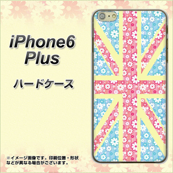 iPhone6 PLUS 高画質仕上げ 背面印刷 ハードケース【EK895 ユニオンジャックパステルフラワー】