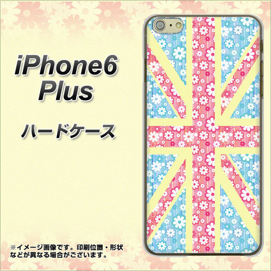 iPhone6 PLUS 高画質仕上げ 背面印刷 ハードケース【EK895 ユニオンジャックパステルフラワー】