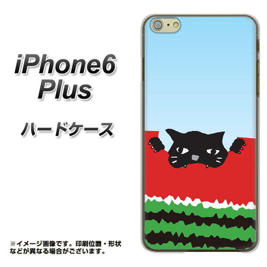 iPhone6 PLUS 高画質仕上げ 背面印刷 ハードケース【IA815 すいかをかじるネコ(大)】