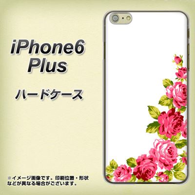 iPhone6 PLUS 高画質仕上げ 背面印刷 ハードケース【VA825 バラのフレーム(白)】