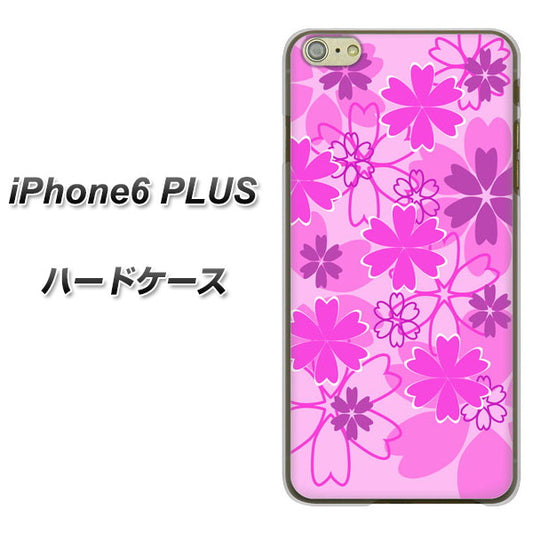 iPhone6 PLUS 高画質仕上げ 背面印刷 ハードケース【VA961 重なり合う花　ピンク】