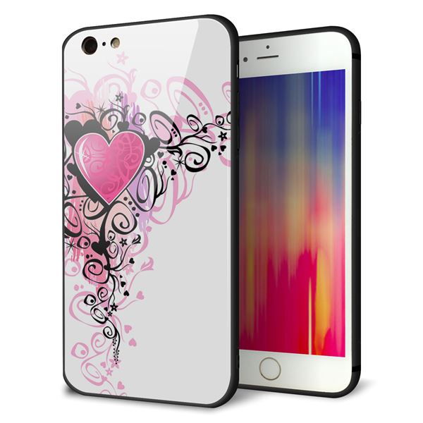 iPhone6s PLUS 強化ガラス＆TPUスマホケース ガラプリ【007 スタイリッシュハート】