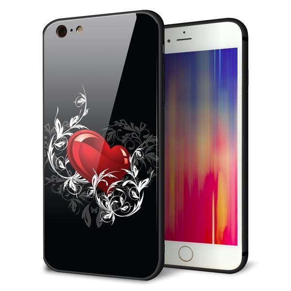 iPhone6s PLUS 強化ガラス＆TPUスマホケース ガラプリ【032 クリスタルハート】