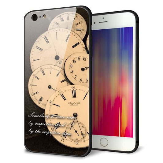 iPhone6s PLUS 強化ガラス＆TPUスマホケース ガラプリ【KM874 時計】