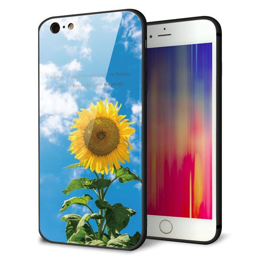 iPhone6s PLUS 強化ガラス＆TPUスマホケース ガラプリ【KM877 ヒマワリ】