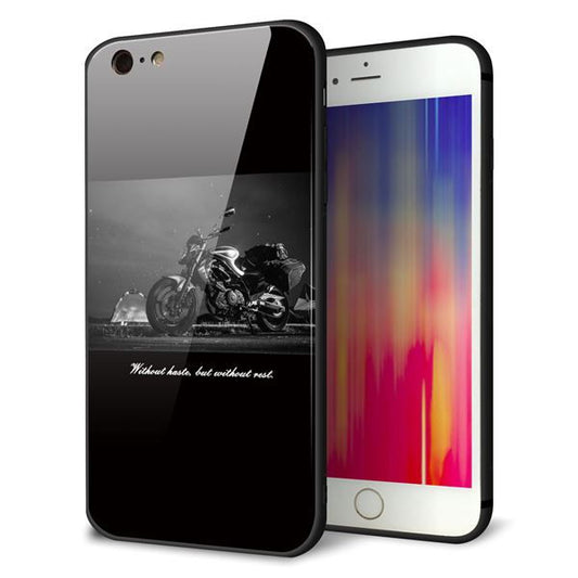 iPhone6s PLUS 強化ガラス＆TPUスマホケース ガラプリ【KM879 バイク】