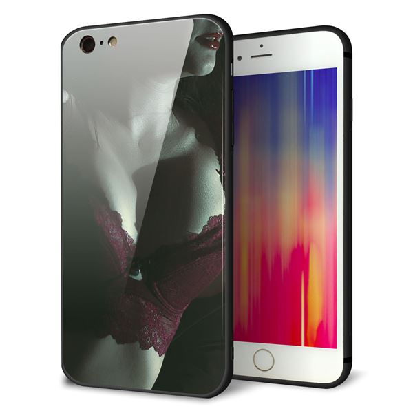 iPhone6s PLUS 強化ガラス＆TPUスマホケース ガラプリ【KM887 ランジェリー】