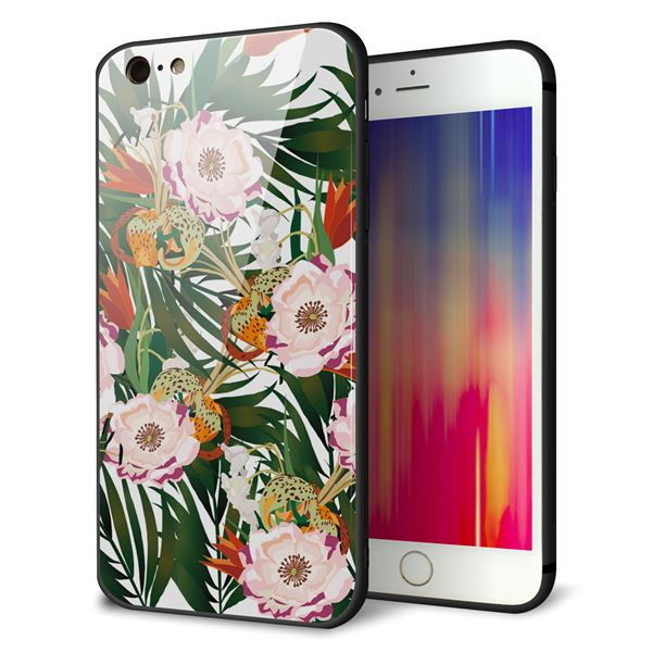 iPhone6s PLUS 強化ガラス＆TPUスマホケース ガラプリ【SC895 ボタニカル フォレスト】