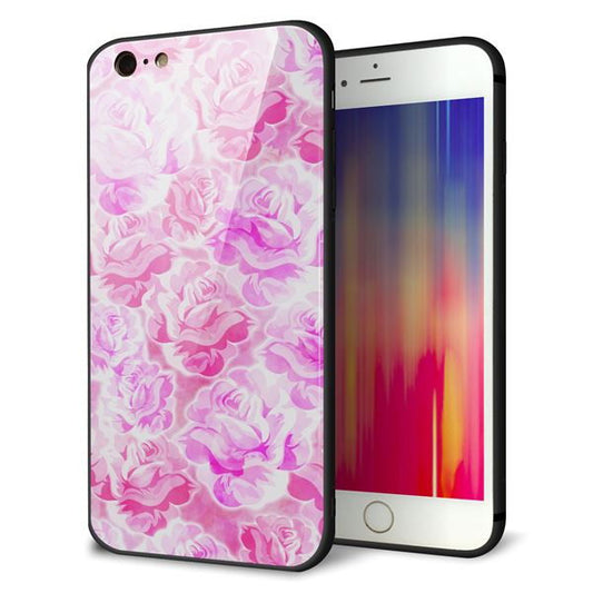 iPhone6s PLUS 強化ガラス＆TPUスマホケース ガラプリ【SC928 ローズ ピンク】