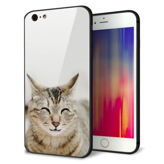 iPhone6s PLUS 強化ガラス＆TPUスマホケース ガラプリ【VA801 笑福ねこ】