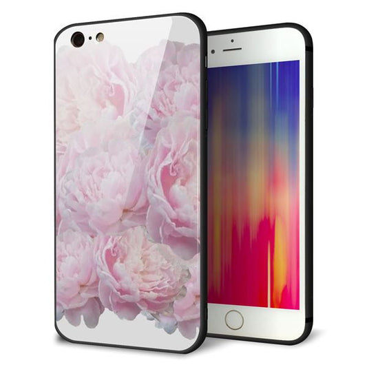 iPhone6s PLUS 強化ガラス＆TPUスマホケース ガラプリ【YI885 フラワー６】
