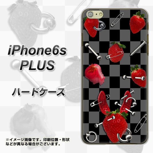 iPhone6s PLUS 高画質仕上げ 背面印刷 ハードケース【AG833 苺パンク（黒）】