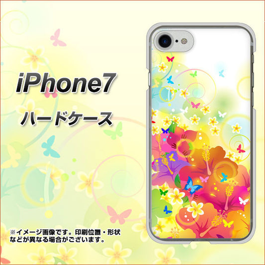 iPhone7 高画質仕上げ 背面印刷 ハードケース【647 ハイビスカスと蝶】