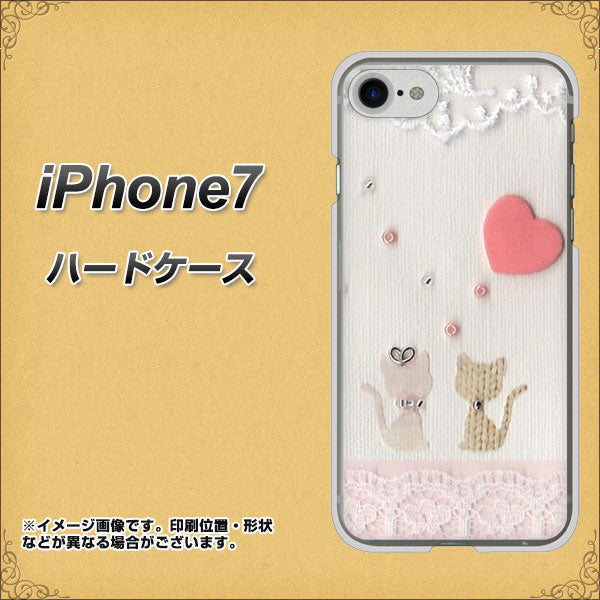 iPhone7 高画質仕上げ 背面印刷 ハードケース【1104 クラフト写真ネコ（ハートM）】