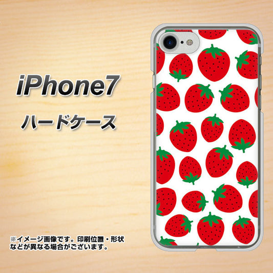 iPhone7 高画質仕上げ 背面印刷 ハードケース【SC811 小さいイチゴ模様 レッド】