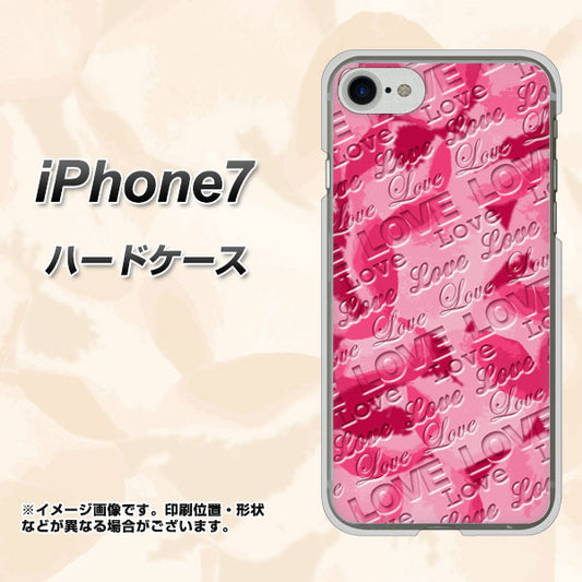 iPhone7 高画質仕上げ 背面印刷 ハードケース【SC845 フラワーヴェルニLOVE濃いピンク（ローズアンディアン）】
