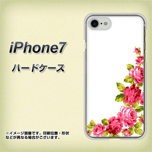 iPhone7 高画質仕上げ 背面印刷 ハードケース【VA825 バラのフレーム(白)】