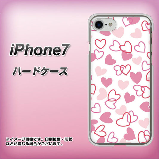 iPhone7 高画質仕上げ 背面印刷 ハードケース【VA929 ハートがいっぱい ピンク】