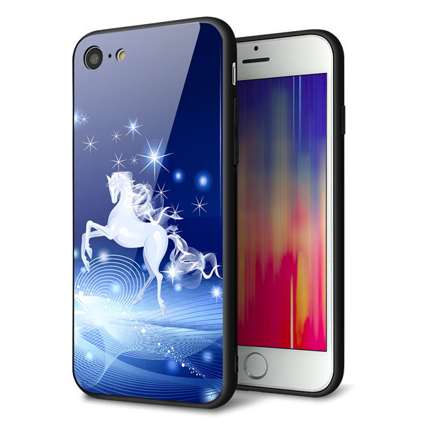 iPhone8 強化ガラス＆TPUスマホケース ガラプリ【436 ペガサス】