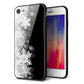 iPhone8 強化ガラス＆TPUスマホケース ガラプリ【603 白銀と闇】