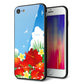 iPhone8 強化ガラス＆TPUスマホケース ガラプリ【VA821 ハイビスカスと青空】