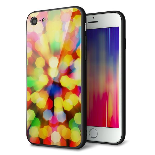 iPhone8 強化ガラス＆TPUスマホケース ガラプリ【VA874 未来へのワープ】