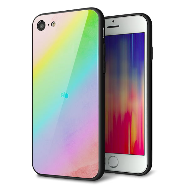 iPhone8 強化ガラス＆TPUスマホケース ガラプリ【YJ287 デザイン】