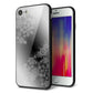 iPhone8 強化ガラス＆TPUスマホケース ガラプリ【YJ340 モノトーン 雪の結晶 】