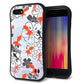 iPhone8 スマホケース 「SEA Grip」 グリップケース Sライン 【HA216 金魚 花柄 グレー 】 UV印刷