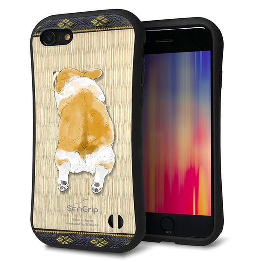 iPhone8 スマホケース 「SEA Grip」 グリップケース Sライン 【TA001 コーギー 畳】 UV印刷