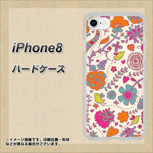 iPhone8 高画質仕上げ 背面印刷 ハードケース【323 小鳥と花】