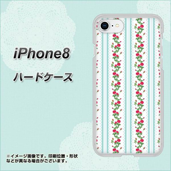 iPhone8 高画質仕上げ 背面印刷 ハードケース【744 イングリッシュガーデン（ブルー）】