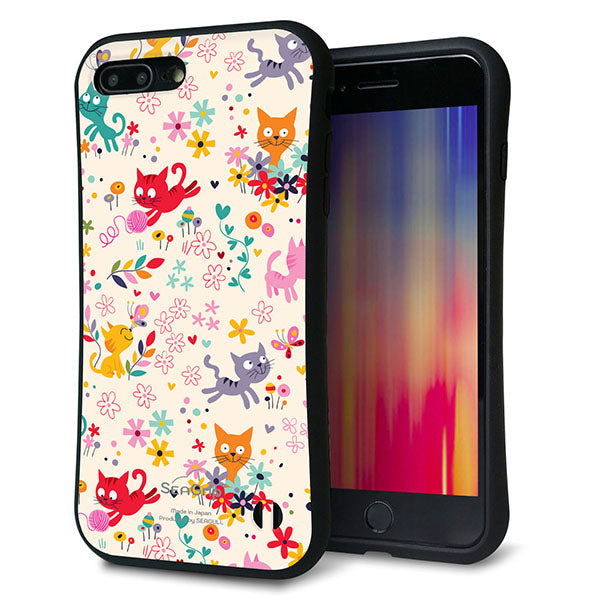 iPhone8 PLUS スマホケース 「SEA Grip」 グリップケース Sライン 【693 ネコのあそび場】 UV印刷