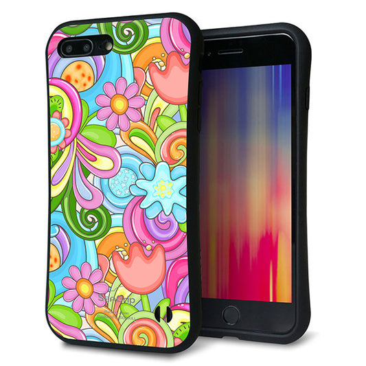iPhone8 PLUS スマホケース 「SEA Grip」 グリップケース Sライン 【713 ミラクルフラワー】 UV印刷