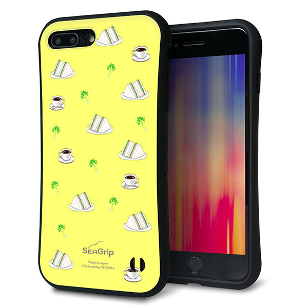 iPhone8 PLUS スマホケース 「SEA Grip」 グリップケース Sライン 【NA800 アムロサンドイッチプリント Aイエロー】 UV印刷