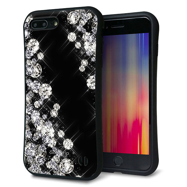 iPhone8 PLUS スマホケース 「SEA Grip」 グリップケース Sライン 【VA871 ダイヤモンドフレーム】 UV印刷