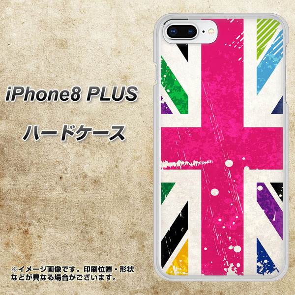 iPhone8 PLUS 高画質仕上げ 背面印刷 ハードケース【SC806 ユニオンジャック ピンクビンテージ】