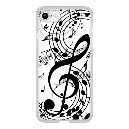 iPhone SE (第2世代) 高画質仕上げ 背面印刷 ハードケース 音符
